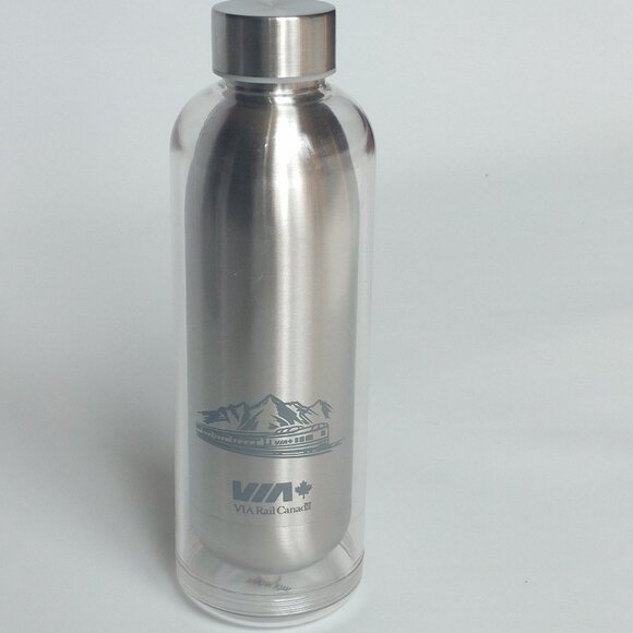 VIA RAIL Canada Stainless Steel Water Bottle BNIP Train Travel Bottle - Picture 4 of 12